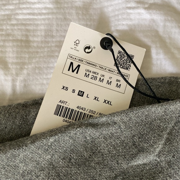 BNWT ZARA off shoulder grey long sleeve top - Picture 7 of 7